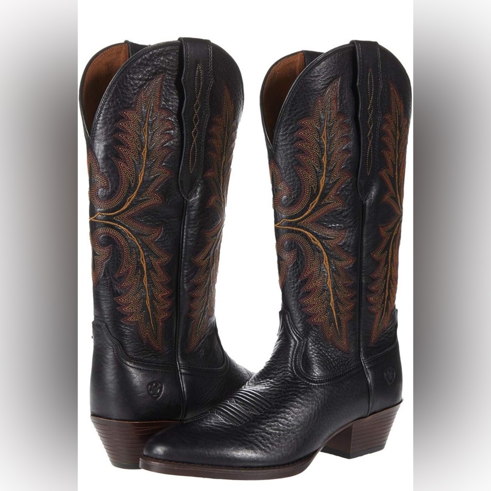 Ariat Heritage Women’s Black Western Boots Round Toe Leather NWT - Picture 2 of 10